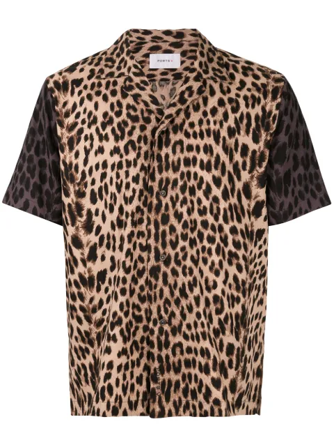 Ports V leopard-print boxy shirt