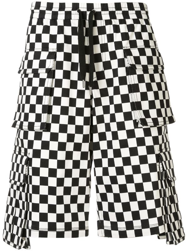 checkered cargo shorts