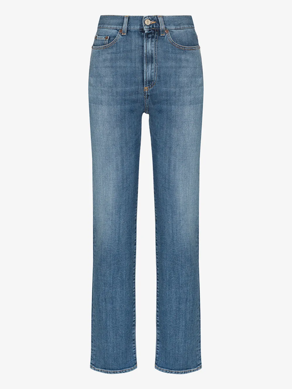 Jeanerica Super High-waisted Straight-leg Jeans In Blue