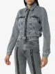 Image 2 of Helmut Lang cropped zip-detailed denim jacket