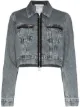 Image 1 of Helmut Lang cropped zip-detailed denim jacket