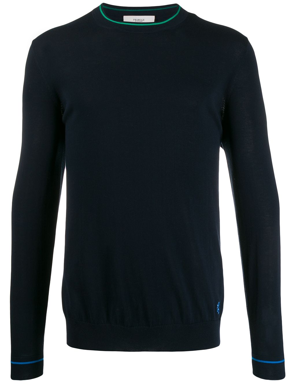 PRINGLE OF SCOTLAND CONTRAST PIPING COTTON JUMPER 