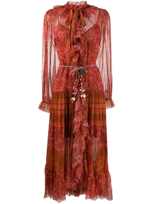 zimmermann red silk dress