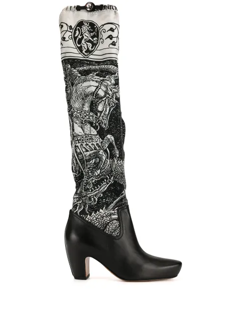 Lanvin “Saint George and the Dragon” print boots