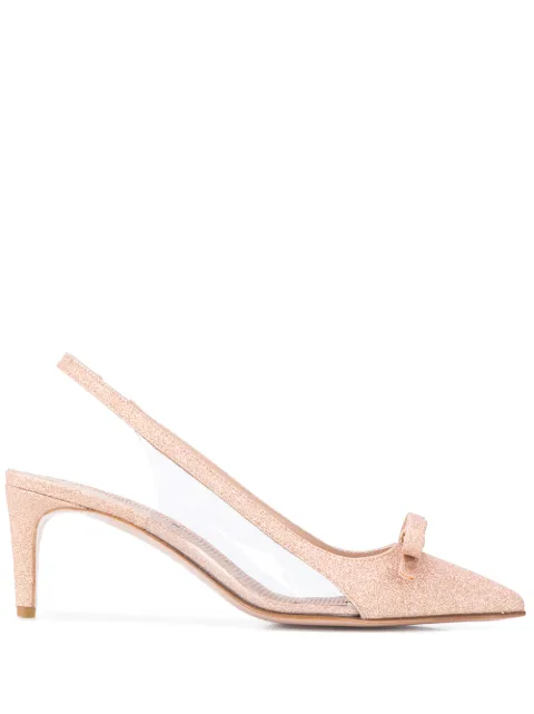 RED(V) Sandie glitter slingback pumps