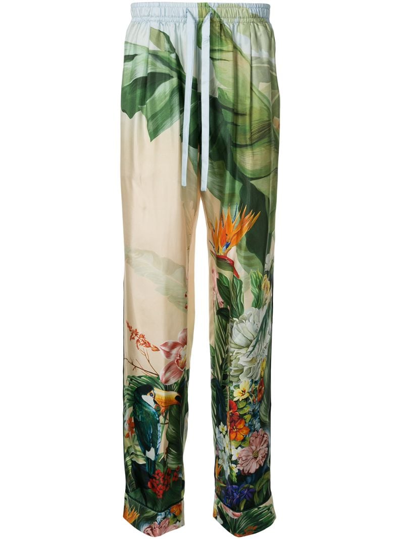 Dolce & Gabbana Tropical Print Trousers In Multicolour