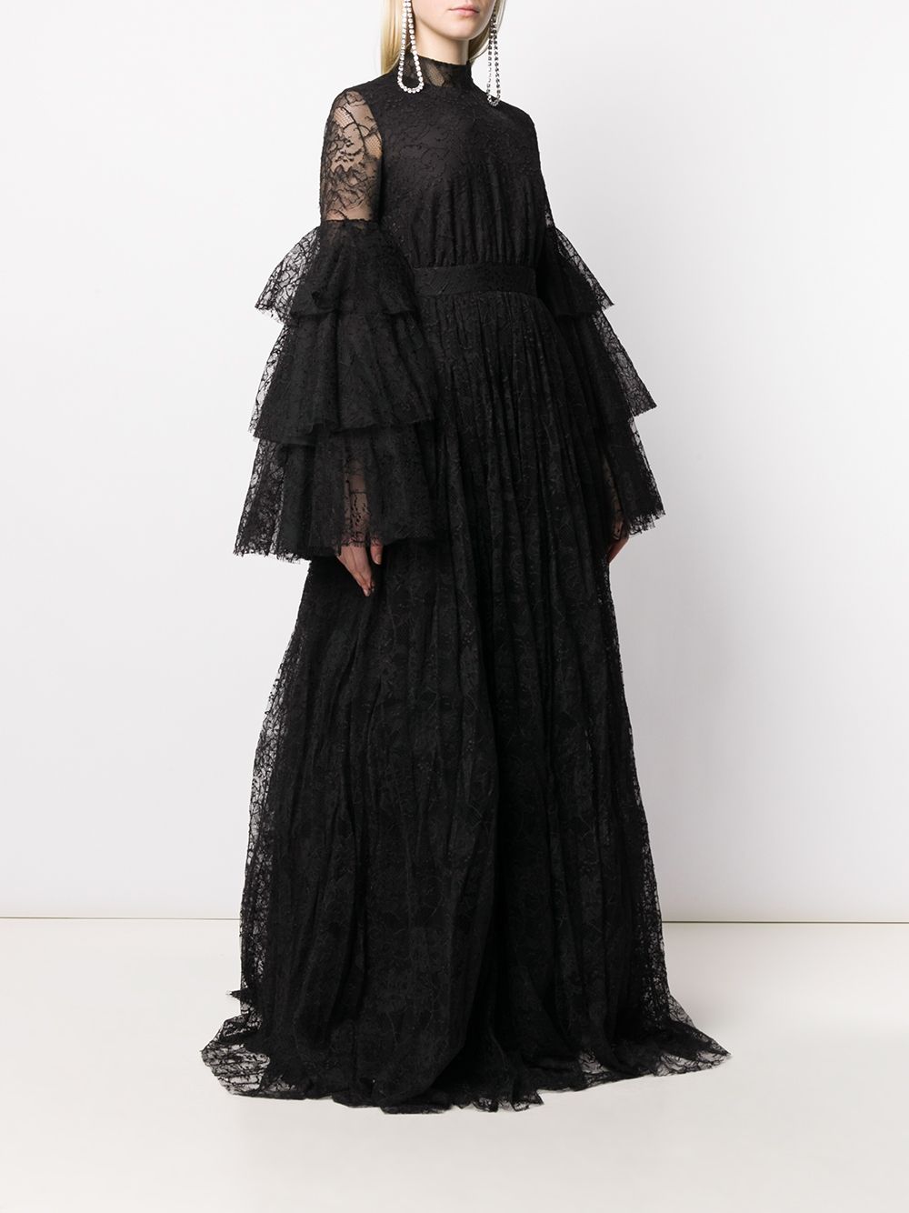 фото Giambattista valli кружевное платье с оборками