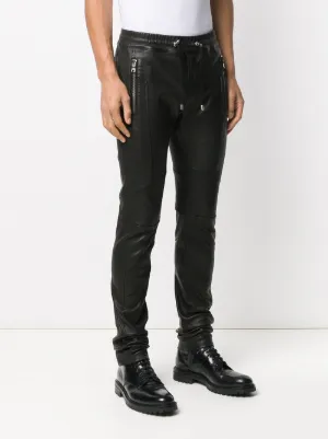 balmain leather trousers