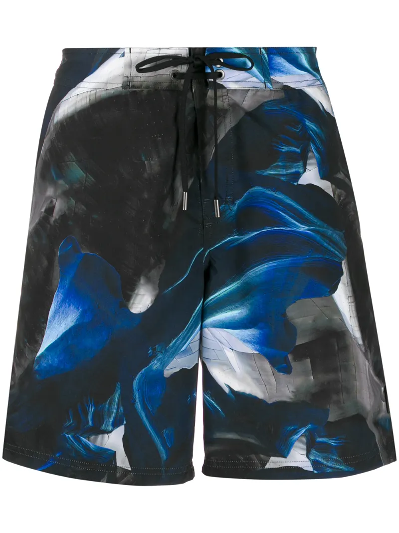 Ermenegildo Zegna – graphic print swim shorts – men – Polyester – S, M, L, XL, XXL – Blue