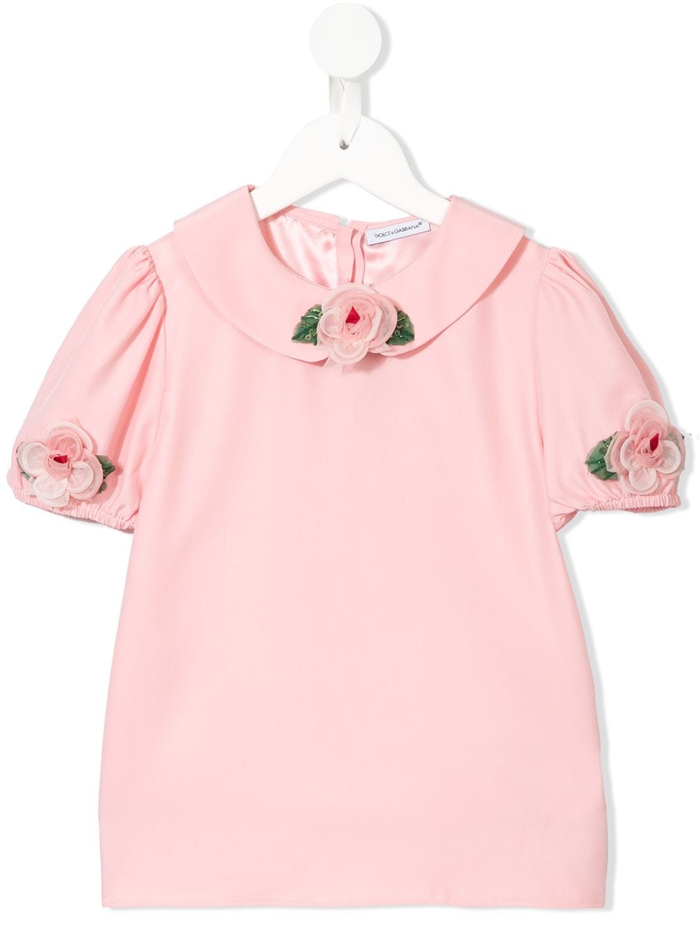 Shop Dolce & Gabbana Rose Detail Blouse In Pink