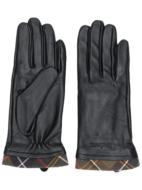 Barbour plaid-trim gloves