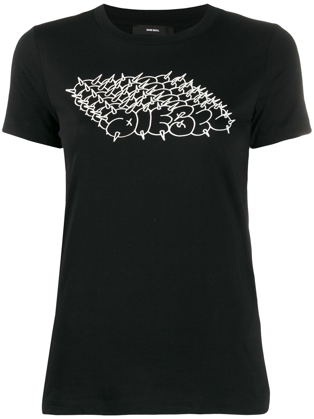 DIESEL SPIKED LOGO PRINT T-SHIRT