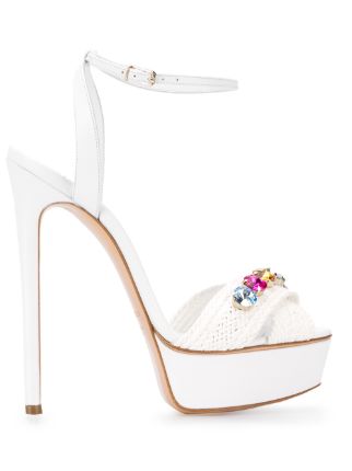 white crystal sandals