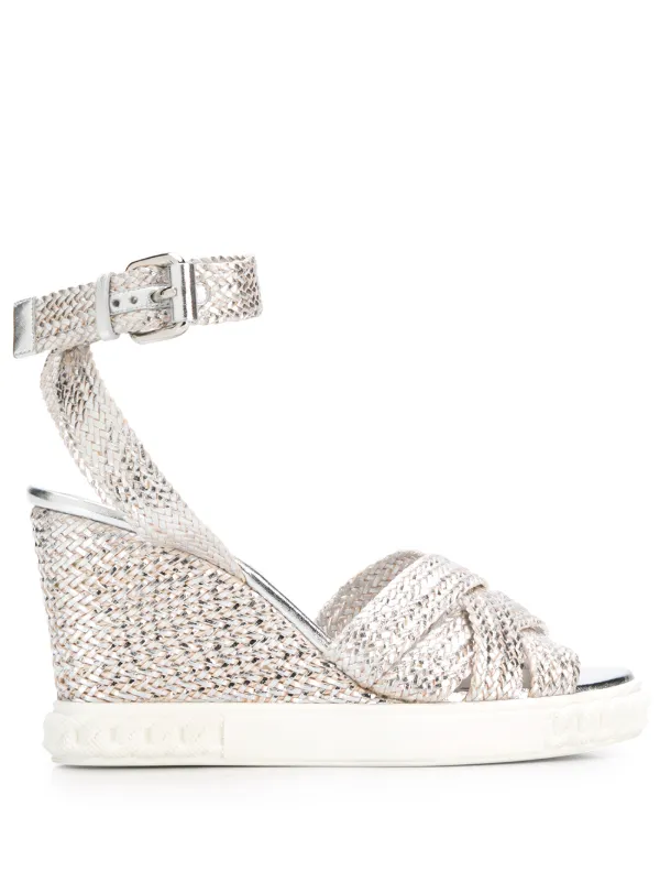 silver wedge sandals