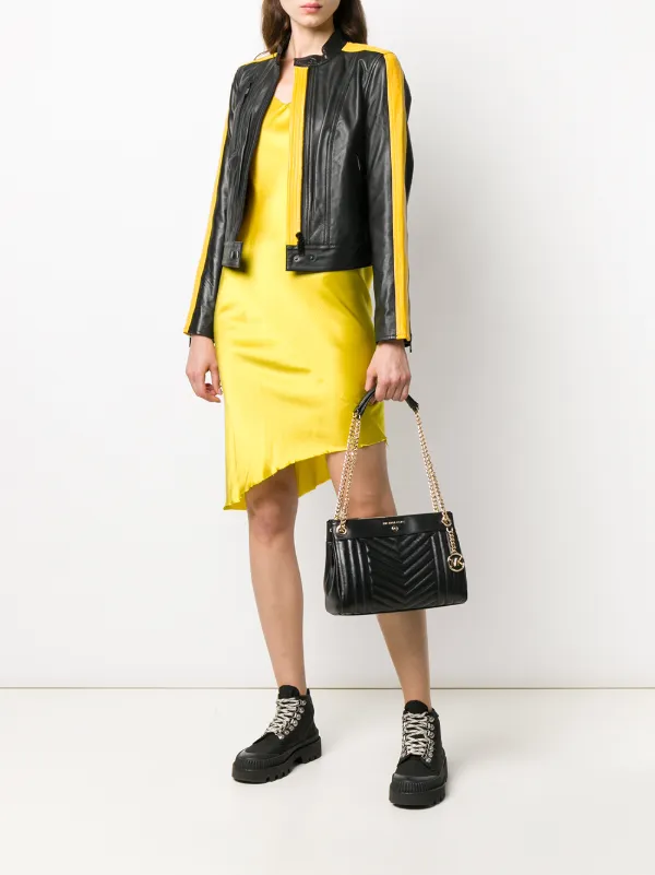 michael kors yellow leather jacket
