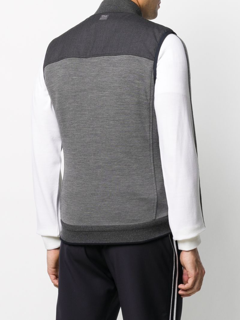 Shop Z Zegna Slim Zip-up Gilet In Grey