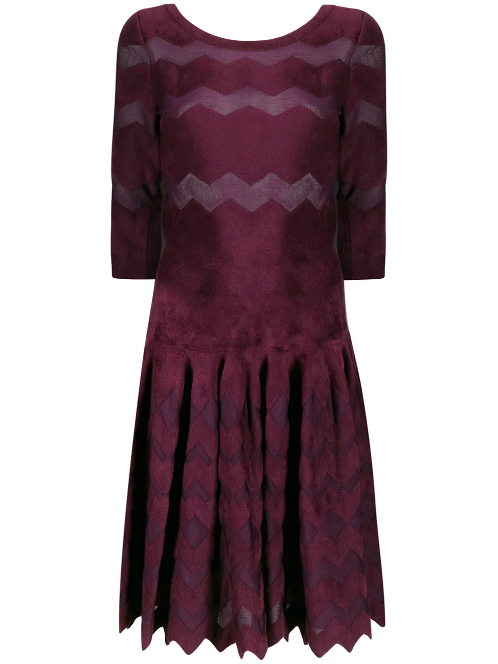 Alaïa chevron-patterned midi dress | Purple | Image 1