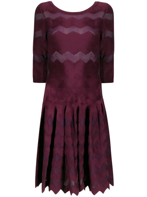 Alaïa chevron-patterned midi dress
