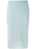 Helmut Lang textured high-waisted pencil skirt - Blue