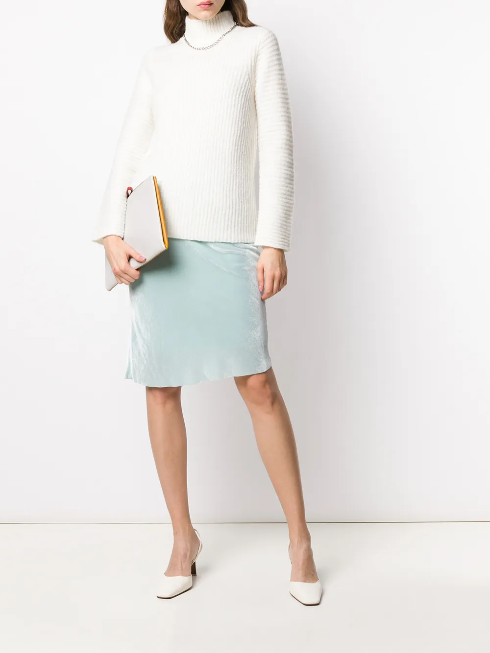 Helmut Lang High waist kokerrok - Blauw