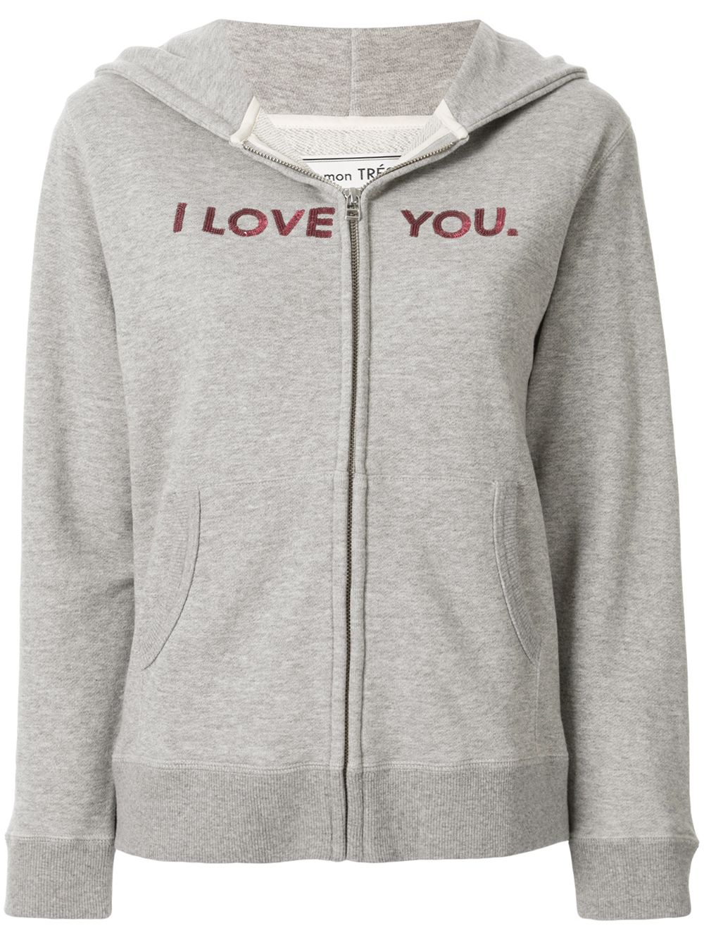 Tu Es Mon Tresor Kapuzenjacke Mit Slogan In Grey