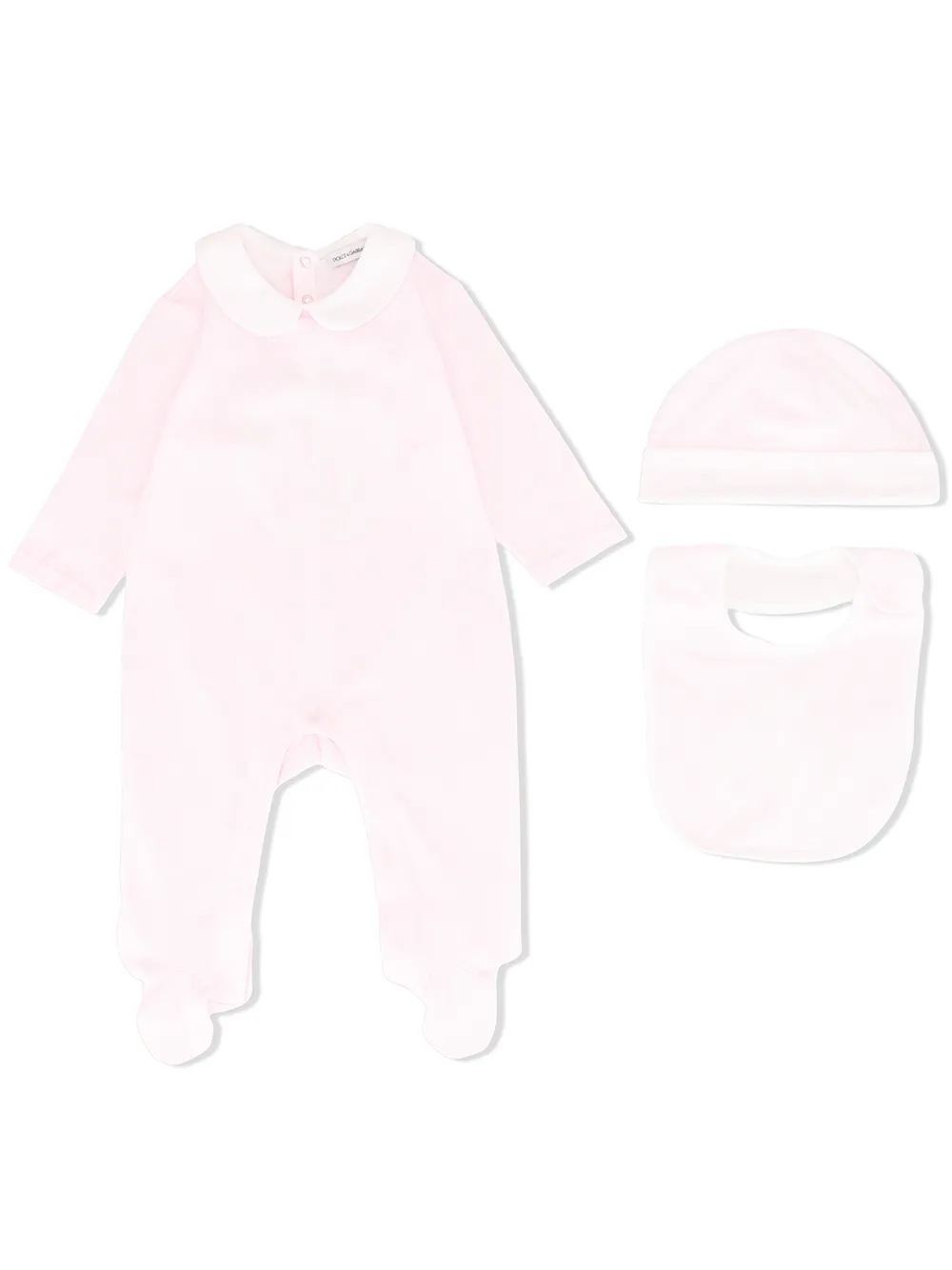 

Dolce & Gabbana Kids set de regalo para bebé de tres piezas con logo - Rosado