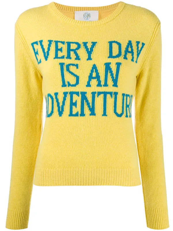 yellow slogan jumper