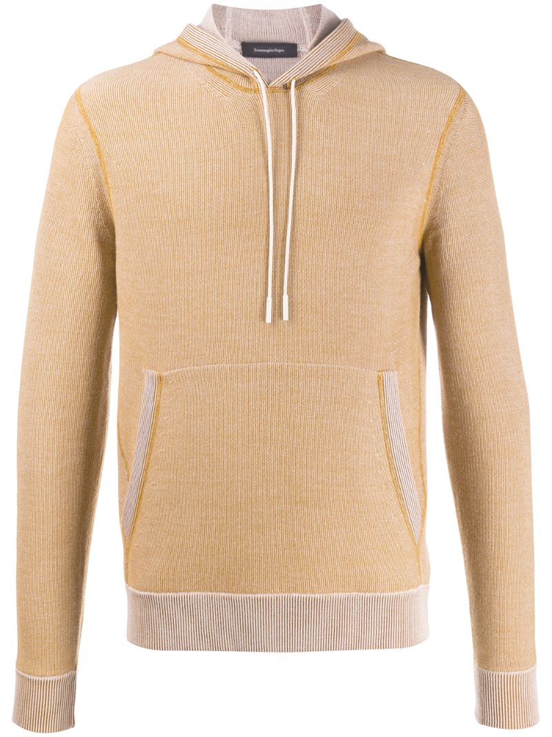 Ermenegildo Zegna Fine Knit Hoodie In Yellow