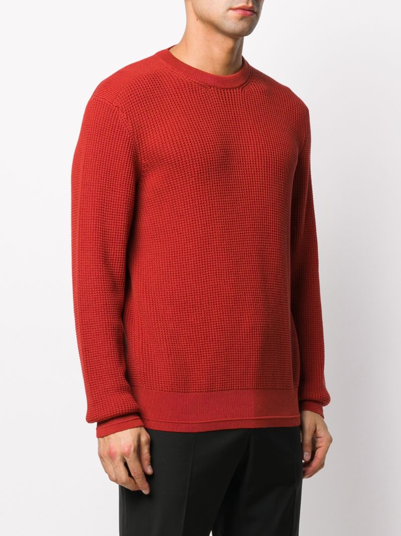 Shop Z Zegna Regular-fit Crew-neck Jumper In Orange