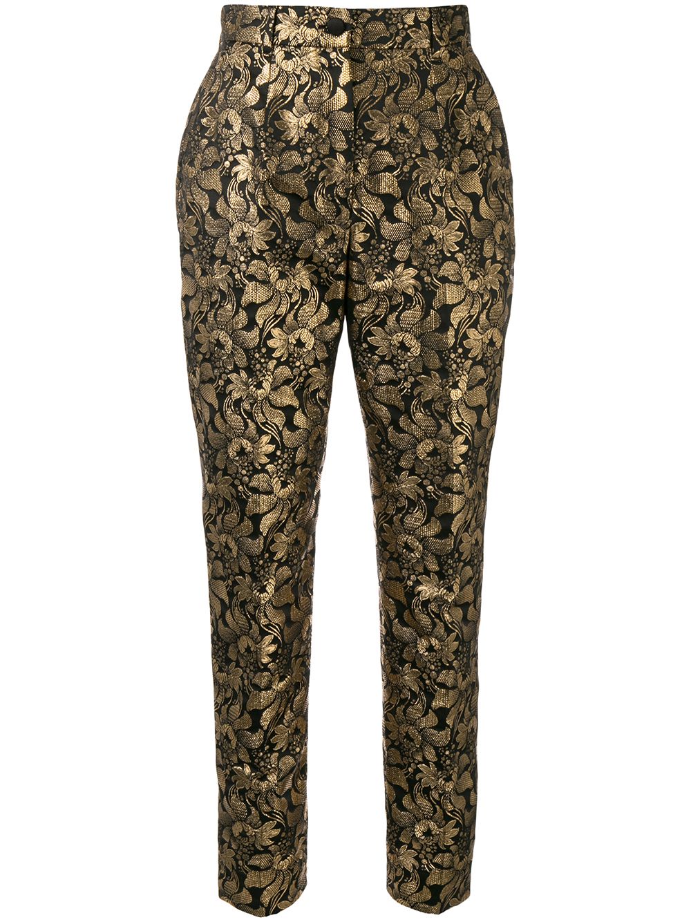 DOLCE & GABBANA LUREX FLORAL JACQUARD TROUSERS