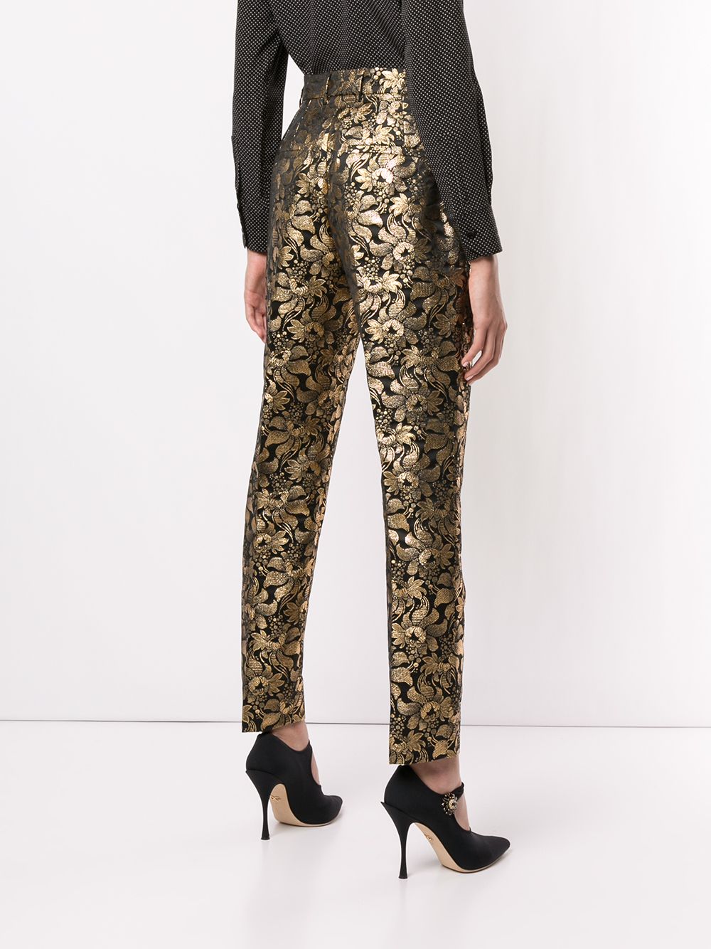 Dolce & Gabbana Lurex Floral Jacquard Trousers - Farfetch