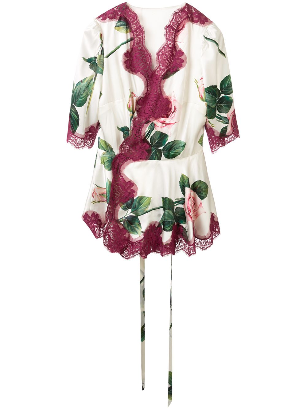 Dolce & Gabbana Rose Print Blouse In White