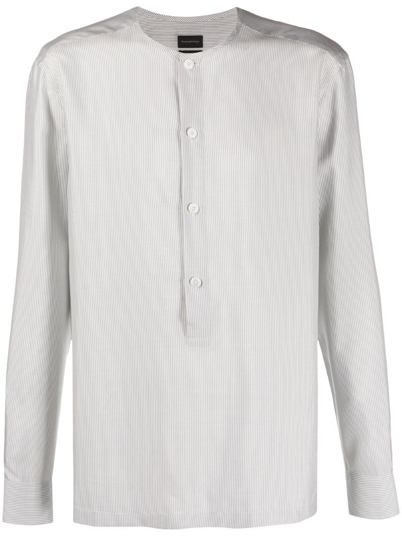 Ermenegildo Zegna Fine Stripe-print Shirt In White