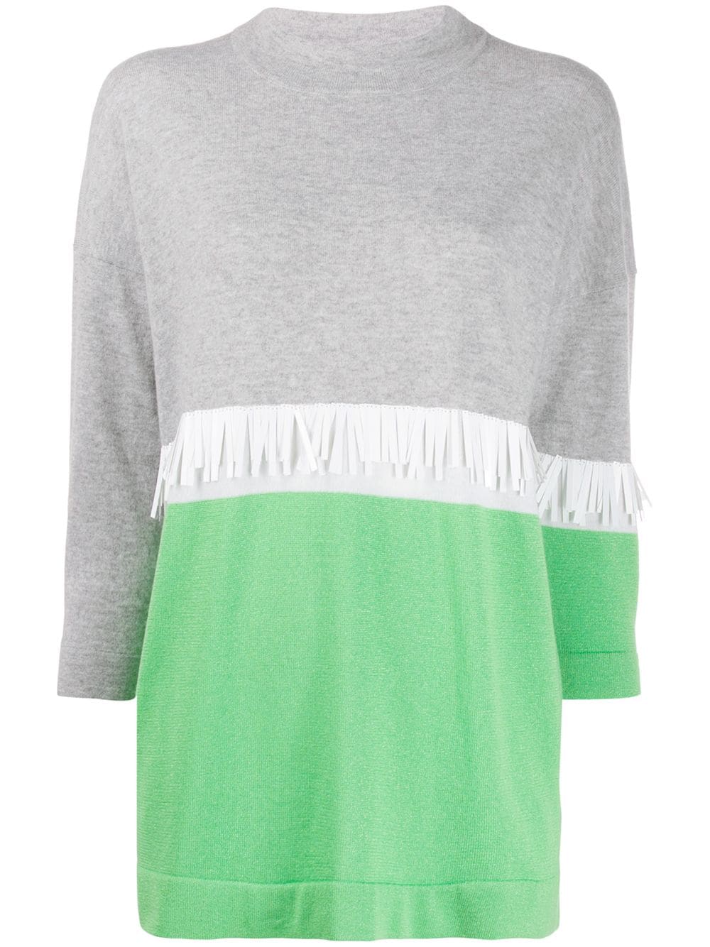 Fabiana Filippi Colour-block Roll-neck Top In Green