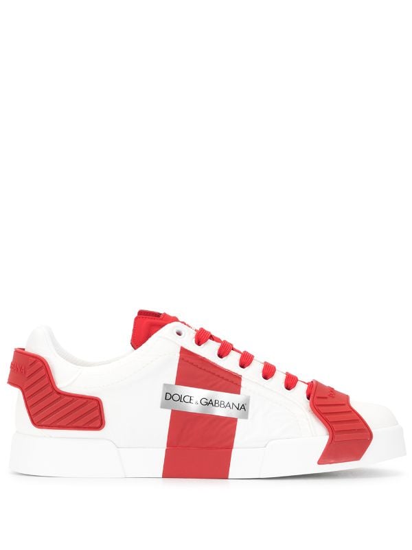 dolce gabbana white red sneakers