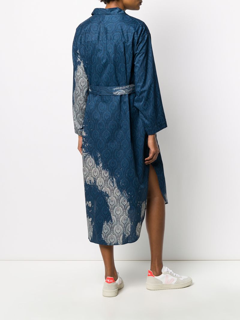 Shop Etudes Studio Bleach-effect Paisley Print Dress In Blue