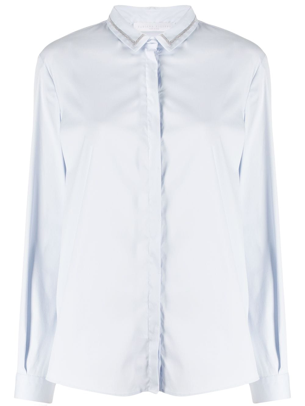 Fabiana Filippi Bead-embellished Poplin Shirt In Blue