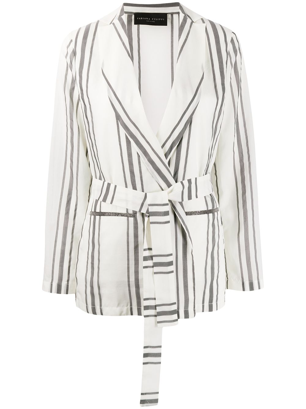 Fabiana Filippi Striped Print Blazer In White