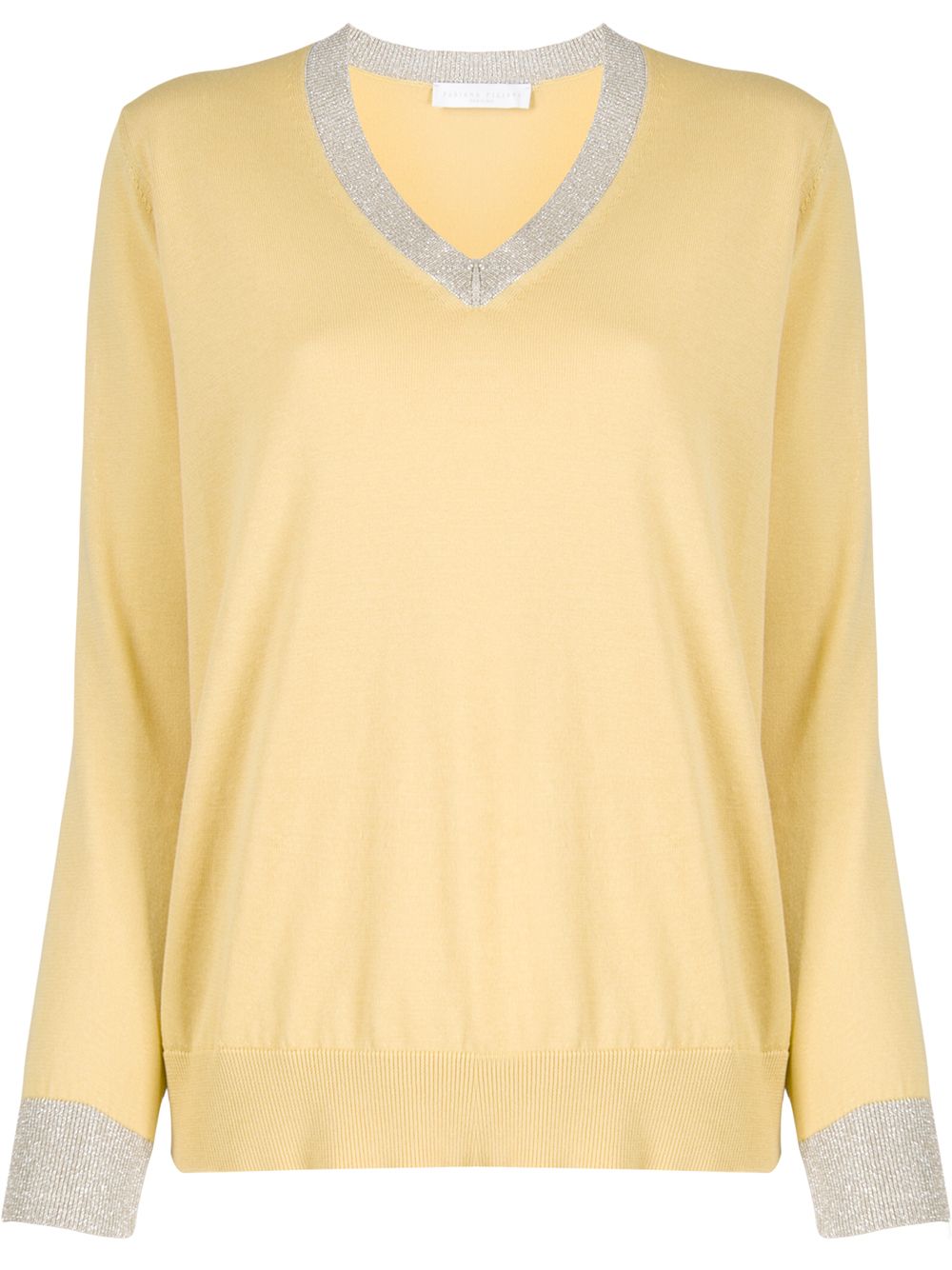 Fabiana Filippi Contrast Trimmed Relaxed-fit Jumper In Yellow