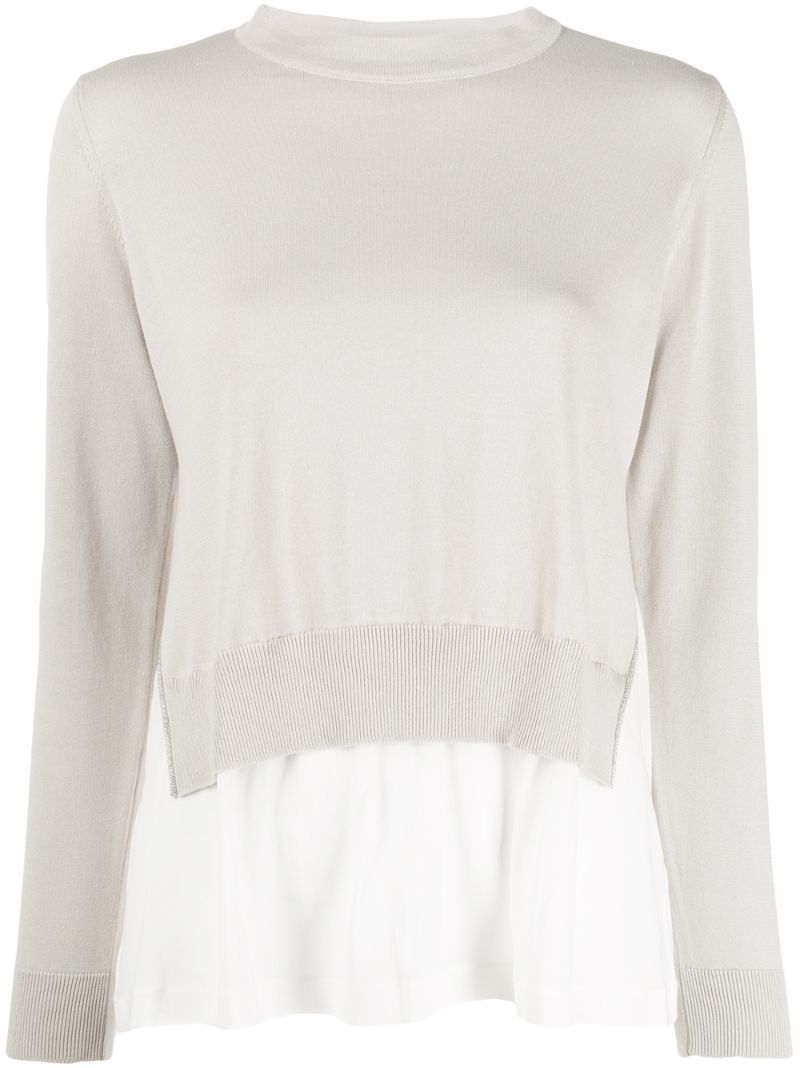 Shop Fabiana Filippi Layered Crew-neck Jumper In Neutrals