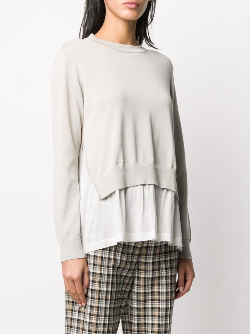 Shop Fabiana Filippi Layered Crew-neck Jumper In Neutrals