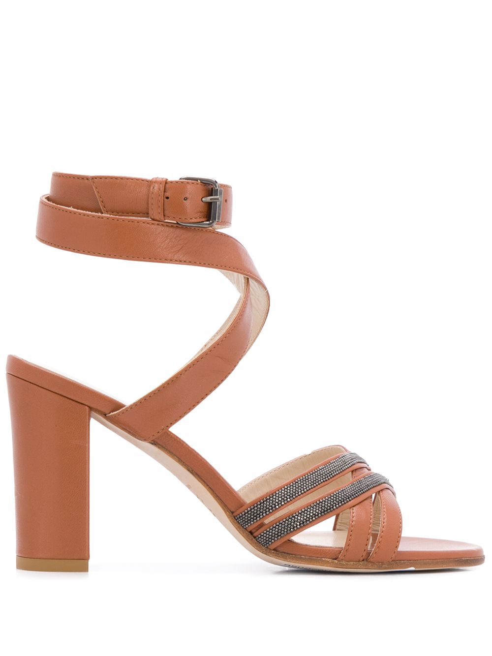 Fabiana Filippi Bead-embellished Sandals In Brown