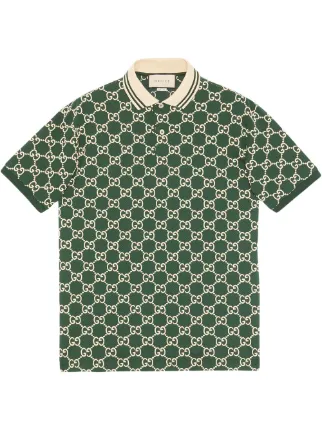 Gucci GG Stretch Cotton Polo in Green for Men