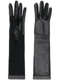 Lanvin long leather gloves - Black