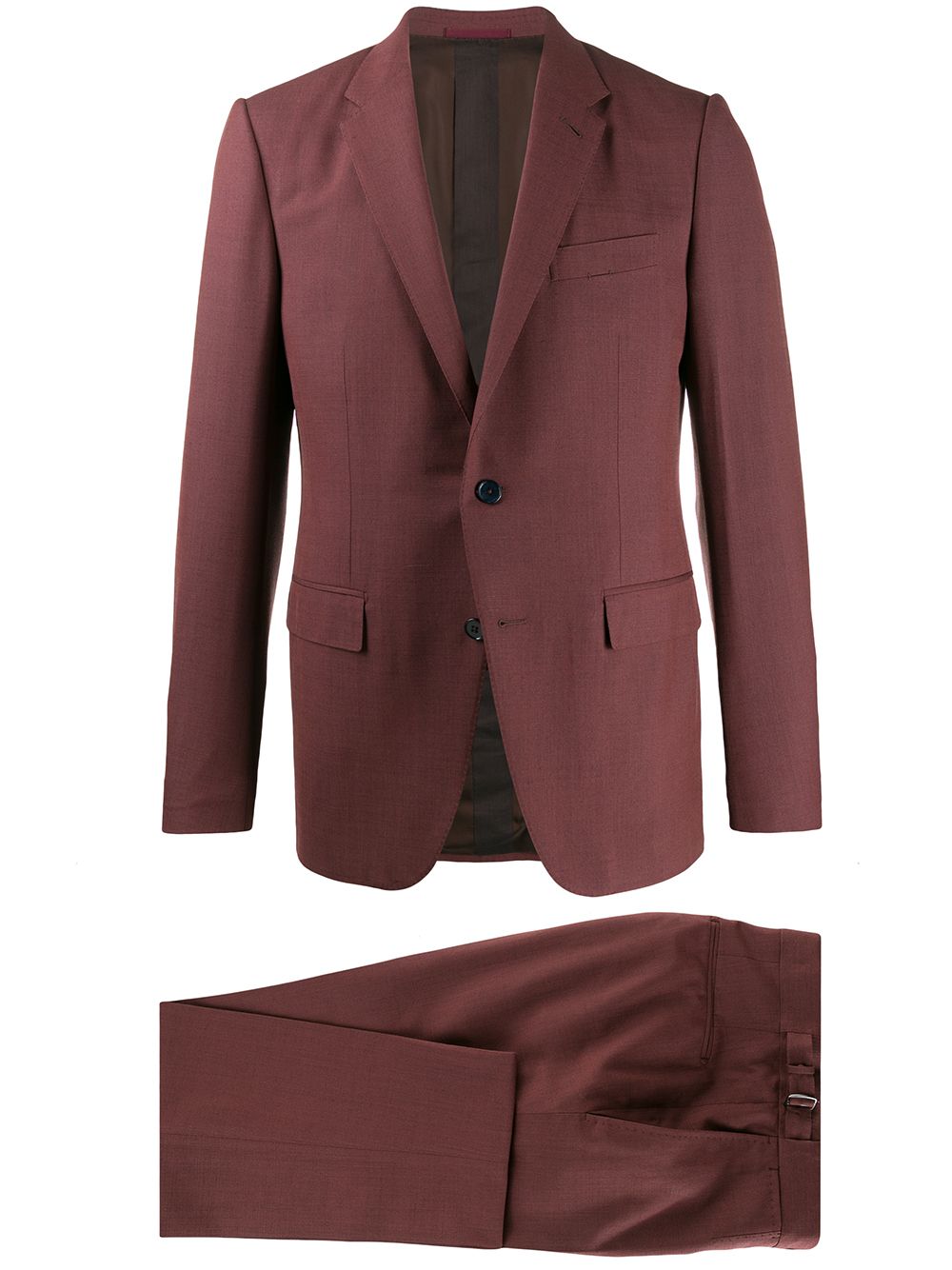 Ermenegildo Zegna Single-breasted Two-piece Suit In Red