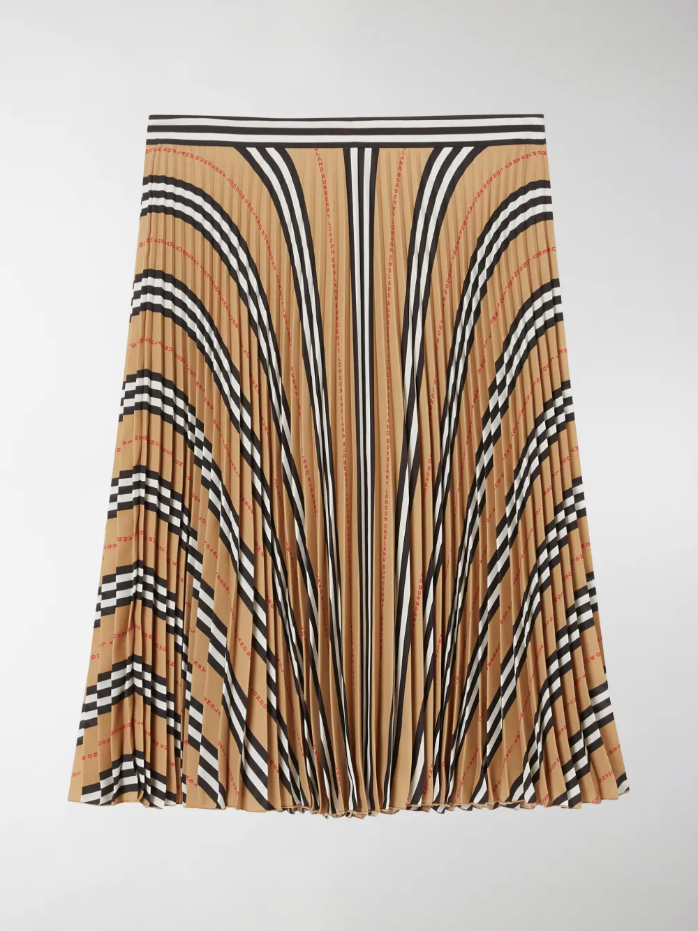 BURBERRY ICON STRIPE PLEATED CHECKERED SKIRT,802567114695898