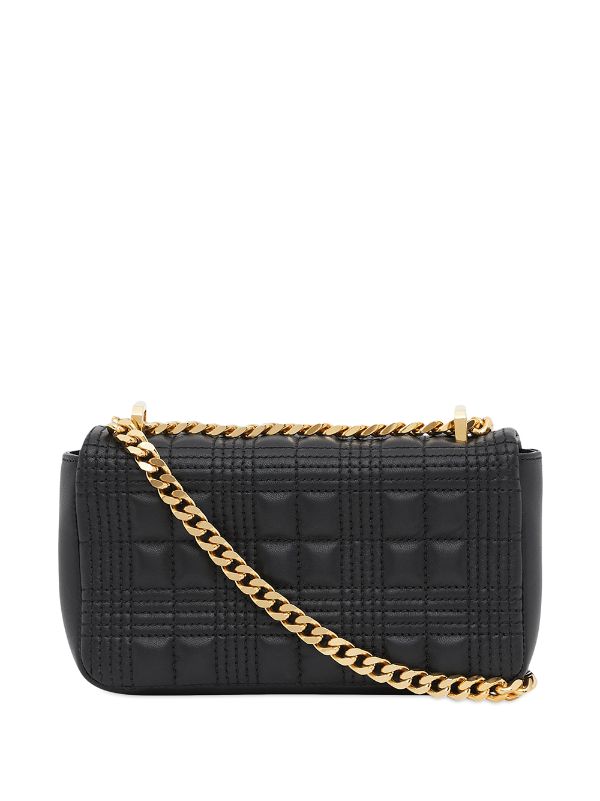 Burberry Tb Monogram Quilted Small Shoulder Bag in Black