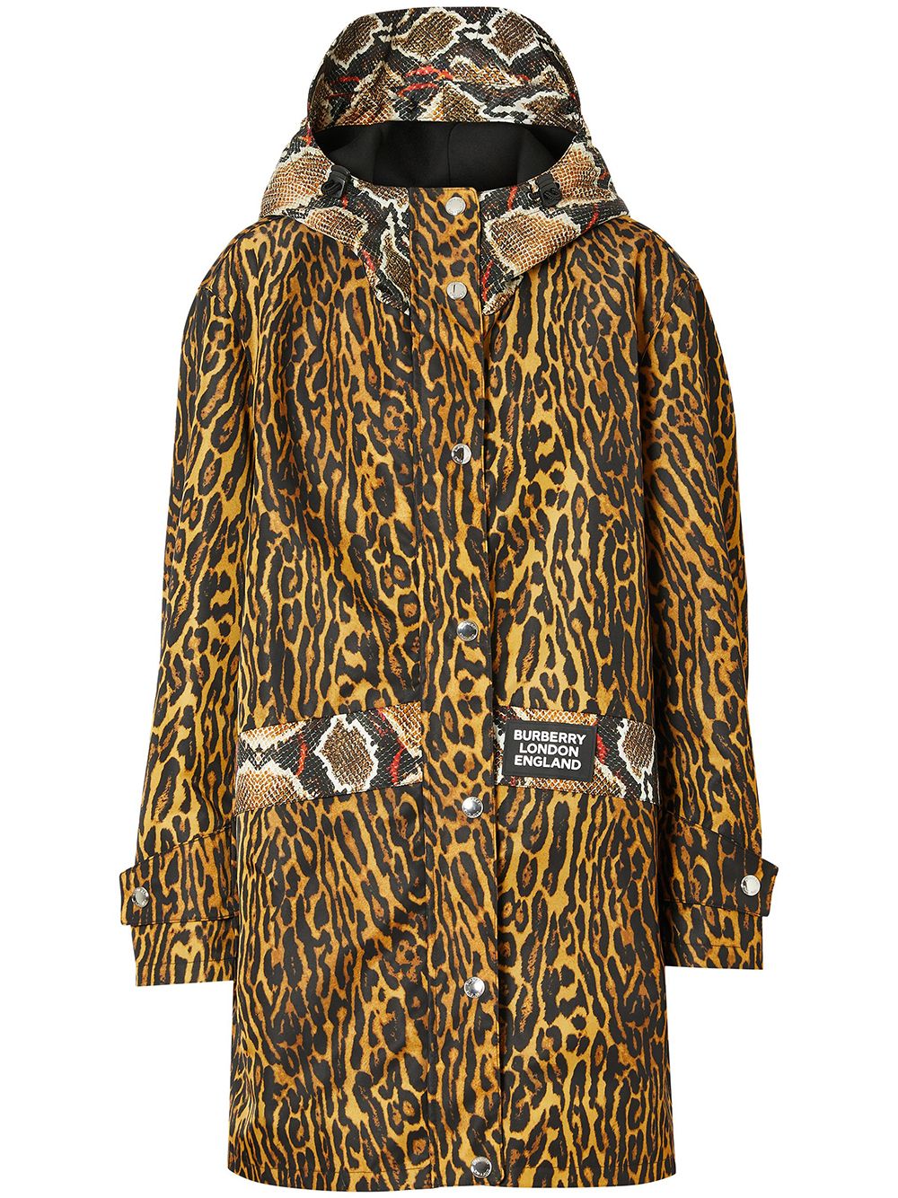 Burberry Animal Print Hooded Coat Ss20 