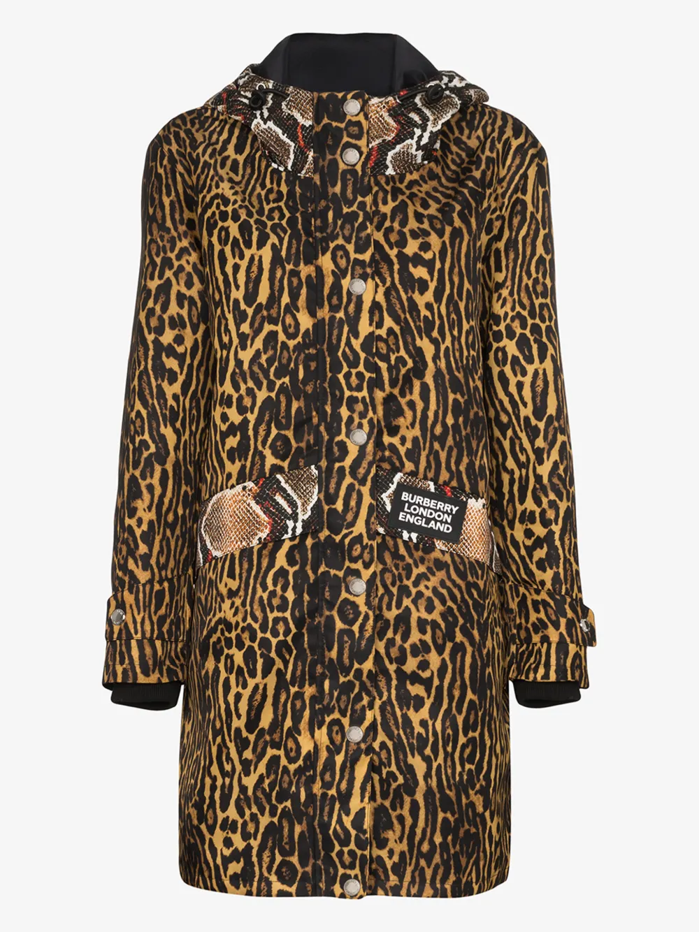 BURBERRY BURBERRY CRAMOND LEOPARD PRINT HOODED PARKA,802274314695922