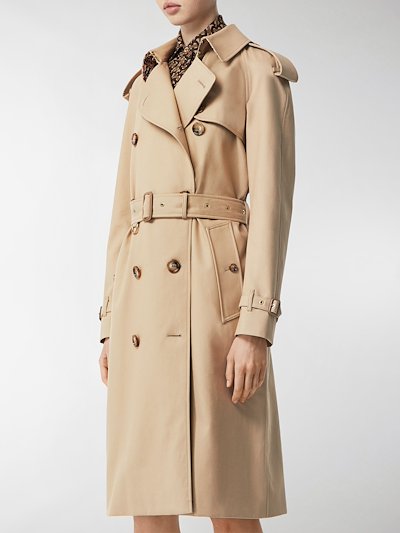 Burberry monogram-lined trench coat neutrals | MODES